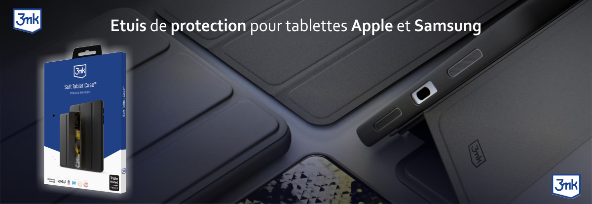 3mk etuis de protections pour tablettes Apple et Samsung