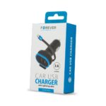 Chargeur auto 2xUSB 3A + Câble Lightning - CC-02 - Forever
