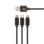 Câble de Charge et Synchro - iPhone/Android - 3 en 1 - Noir - Setty – Image 2