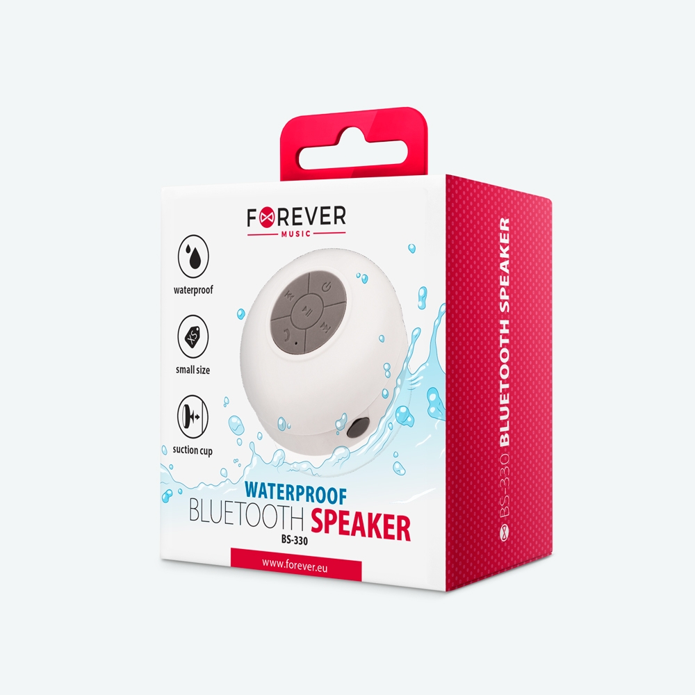 hp-bluetooth-etanche-blanc-forever-2_20181125161541_large Enceinte Bluetooth Etanche - BS-330 - Blanc - Forever – Image 1