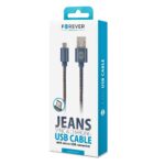 Câble de Charge et Synchro - USB vers Micro USB - Jeans - Forever