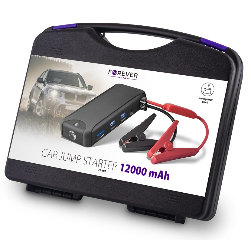 js-100-3_2019111194912_large Kit de démarrage voiture et batterie de secours 12000mAh - JS-100 - Forever – Image 1