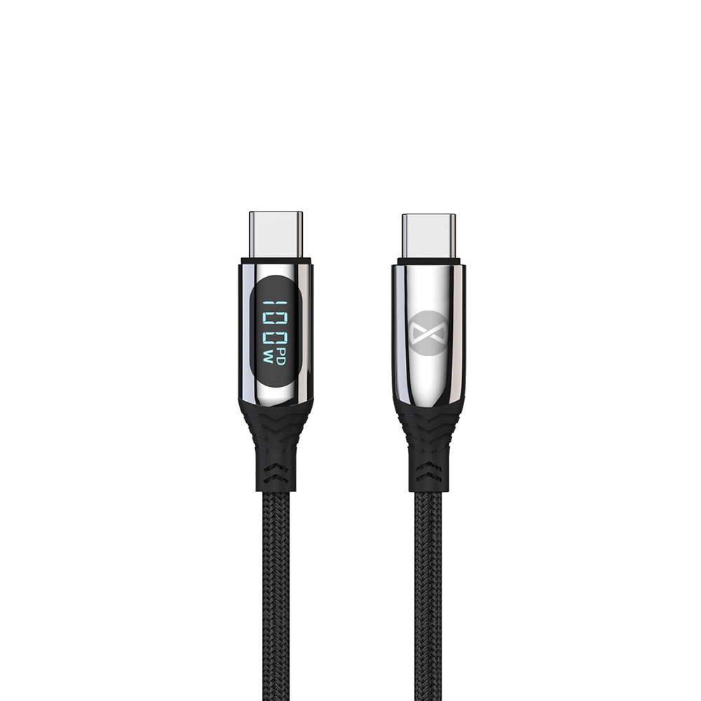 lcd-cable-usb-c-forever-2_2023118142038_large Câble de Charge Rapide - USB-C vers USB-C - 1m 100W LCD - Forever – Image 1
