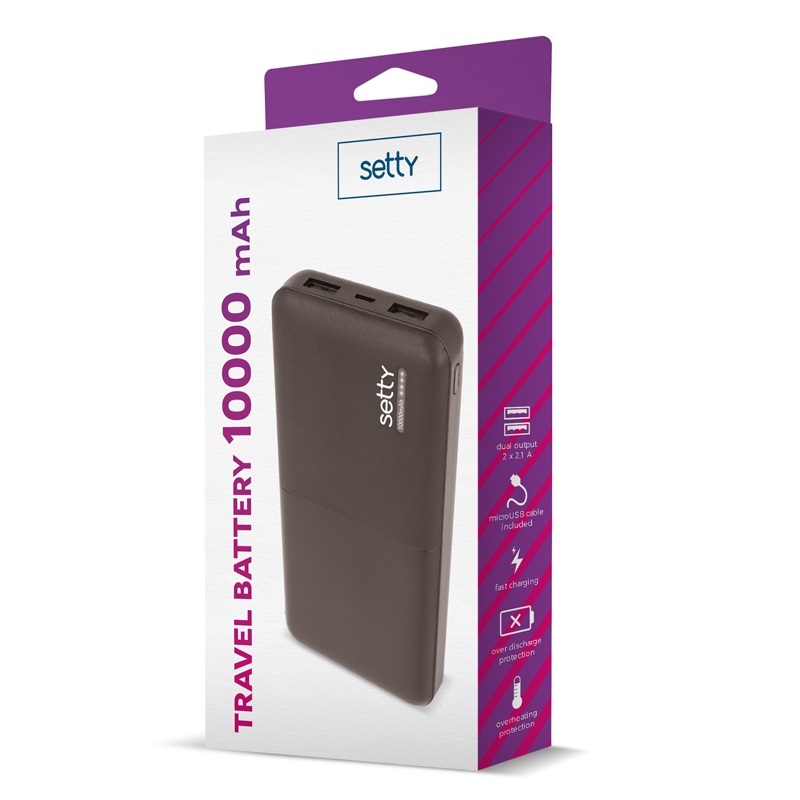 powerbank-setty-1000mah_20191049324_large Batterie de secours rechargeable 10000mAh - PowerBank - Setty – Image 1