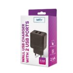 Adaptateur chargeur secteur 2xUSB 2,4A - Setty