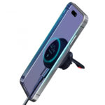 Support voiture Magsafe fixation grilles et chargeur sans fil 15W - Car MagCharger - 3mk – Image 4