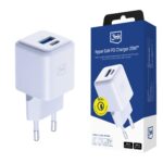 Chargeur Secteur 1xUSB 1xUSB-C 20W - Hyper GaN Charger QC4+PD - 3mk