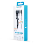 Câble de Charge et Synchro 3 en 1 USB-C/Light+2xUSB-C - 1.2m 60w - Forever