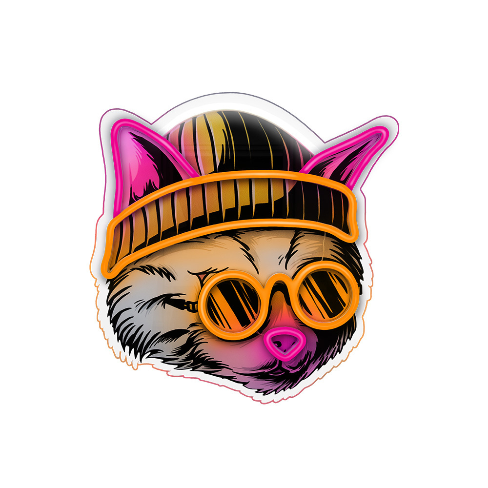 416873_oryg_20253112069_large-1.jpg Néon ART LED mural - Dreamer cat – Image 1