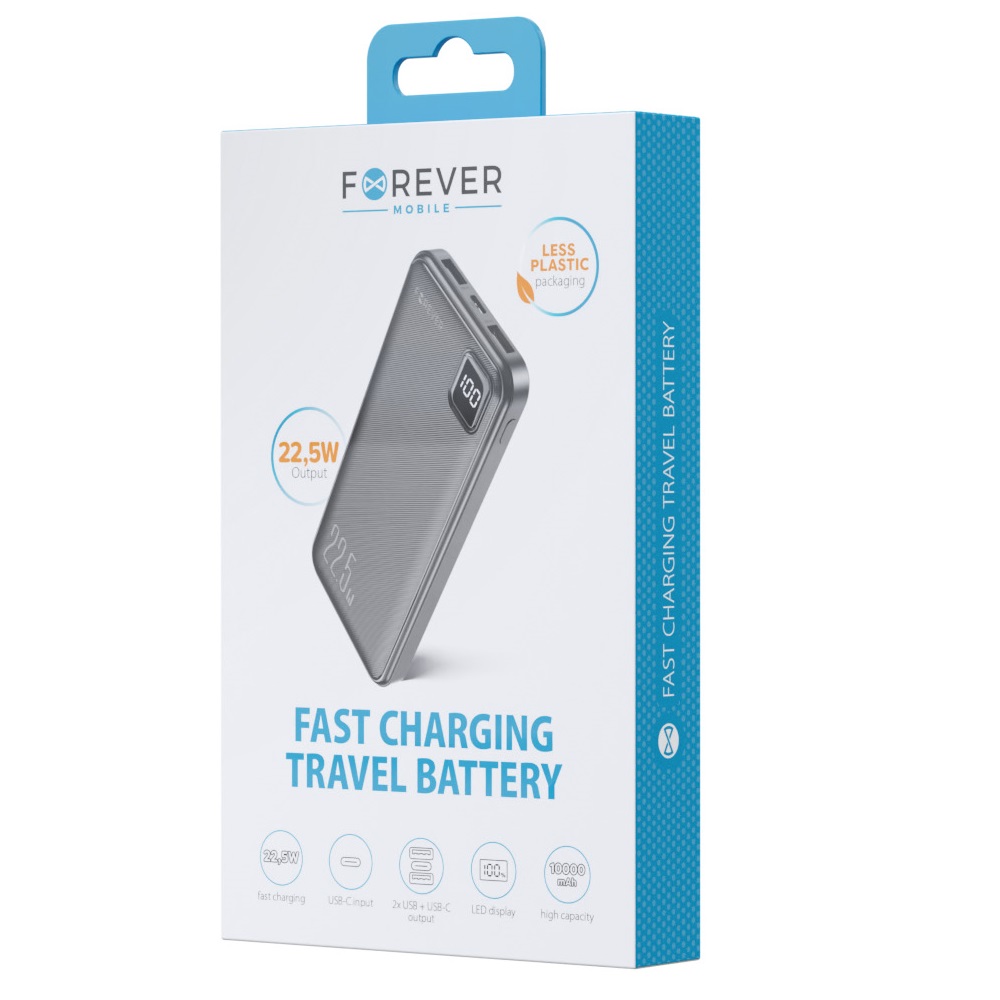 tb-300-batterie-de-secours-forever-1000-mah-1 Batterie de secours rechargeable 10000mAh - PowerBank - TB-300M - 22,5W - Forever – Image 1