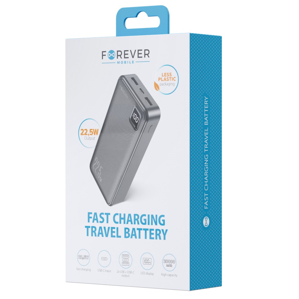 tb-300-batterie-de-secours-forever-20000-mah-1 Batterie de secours rechargeable 20000mAh - PowerBank - TB-300L - 22,5W - Forever – Image 1