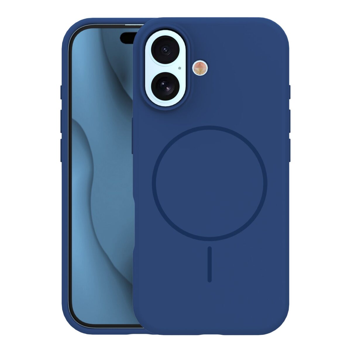Apple iPhone 17 – Coque Silicone MagSafe SlimRing – Bleu Foncé - Phonit – Image 1