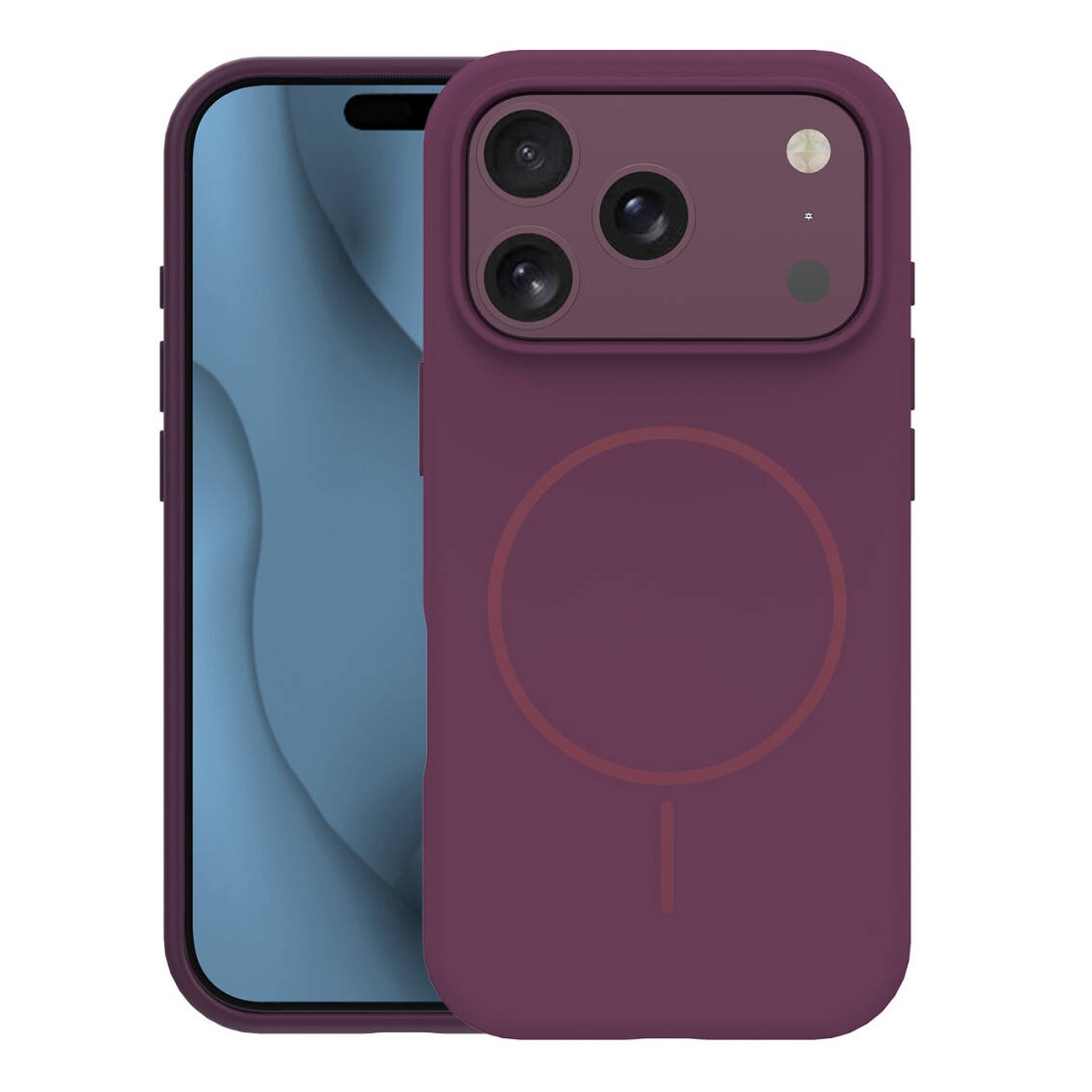 iphone-18-pro-dark-cherry Apple iPhone 18 Pro Max/17 Pro Max – Coque Silicone MagSafe SlimRing – Dark Cherry - Phonit – Image 1