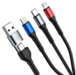 Câble 6 en 1 USB-A/USB-C vers Micro USB/USB-C/Lightning  1.2m 18W - Hyper Cable N-SERIES - Noir - 3mk – Image 2