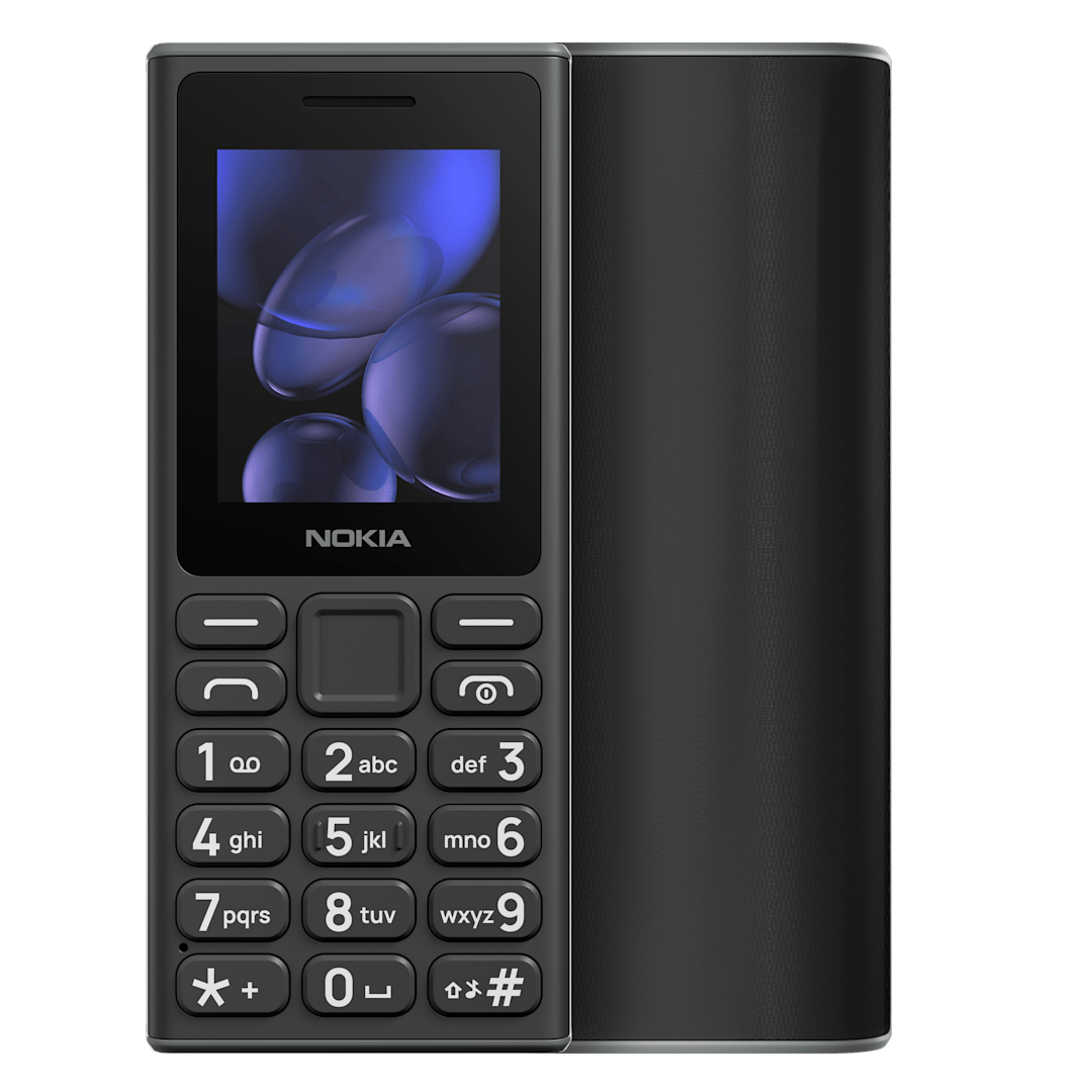 nokia-105-4g-black-frontback Nokia 105 4G - Dual Sim - USB-C - Noir – Image 1