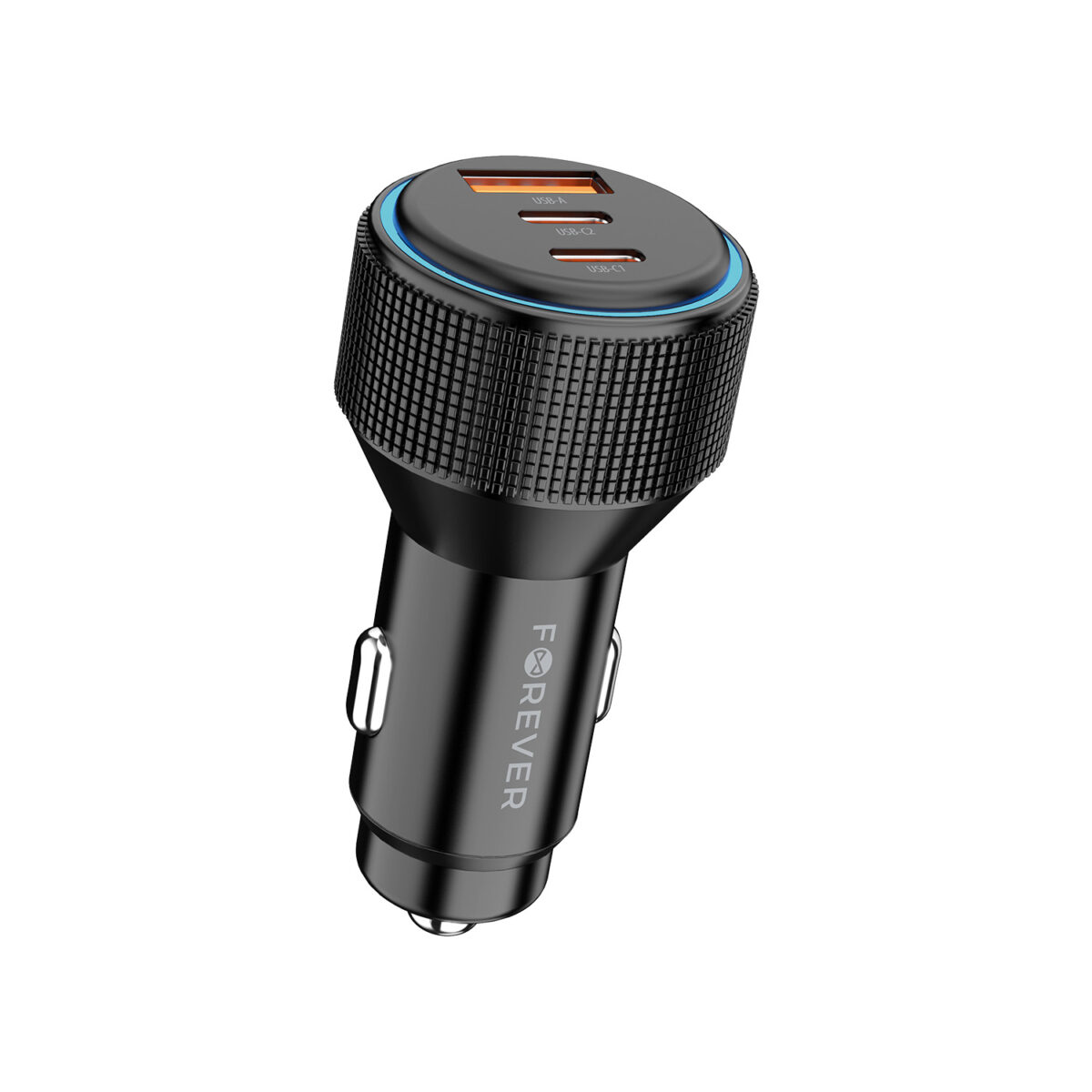 Adaptateur chargeur auto 1xUSB + 2xType C - 66W - CC-07 - Forever – Image 2