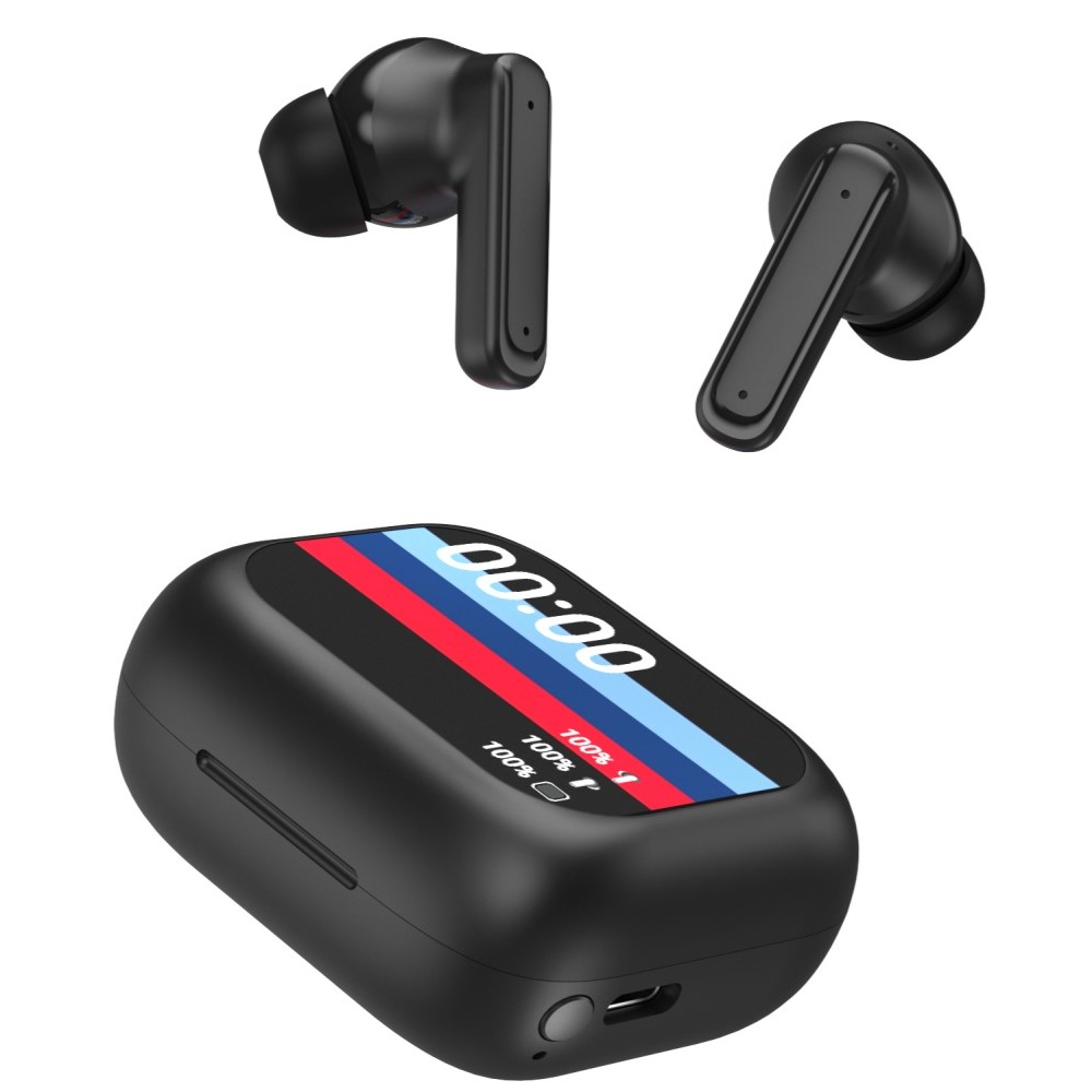 ecouteurs-bluetooth-forever-1 Ecouteurs Bluetooth avec ANC+ENC et écran – TWSS-500 – noir – Forever – Image 1
