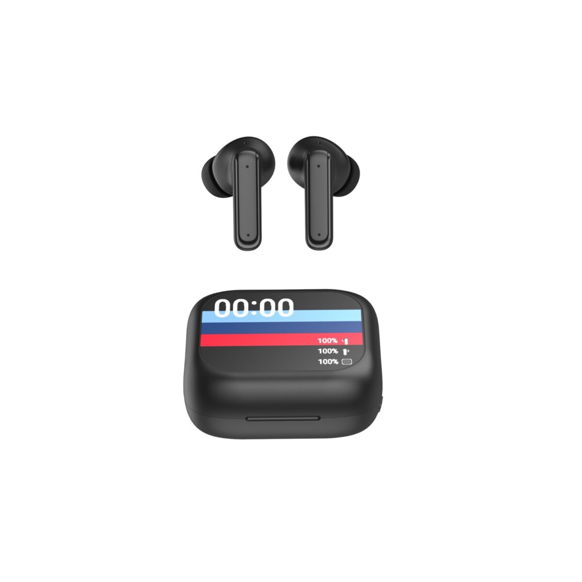 Ecouteurs Bluetooth avec ANC+ENC et écran – TWSS-500 – noir – Forever – Image 2