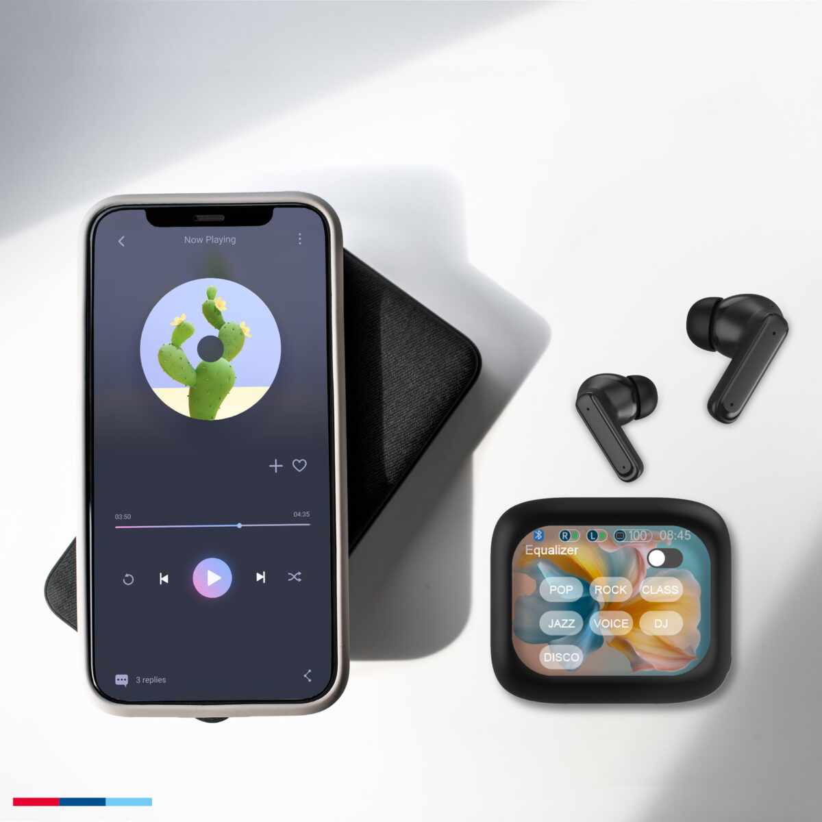Ecouteurs Bluetooth avec ANC+ENC et écran – TWSS-500 – noir – Forever – Image 8