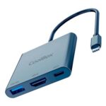 Adaptateur Hub USB-C vers HDMI 4K + 1x USB-A 3.0 + 1x USB-C PD 100W – CoolBox