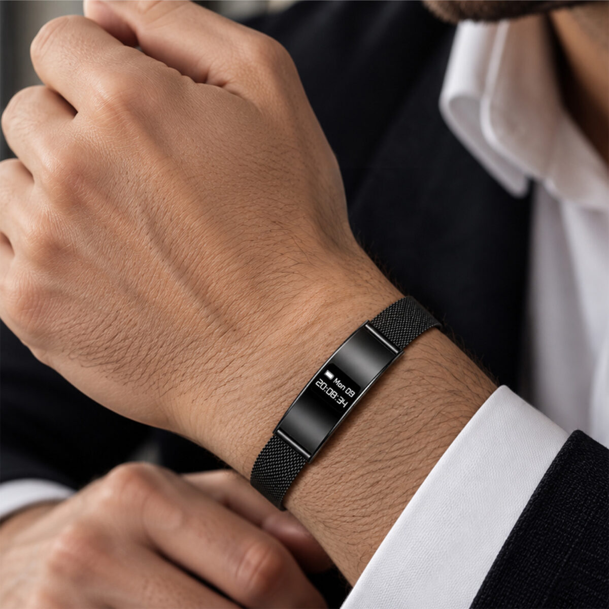 Bracelet connecté bluetooth - Elegance B8 - Noir - Forever – Image 5